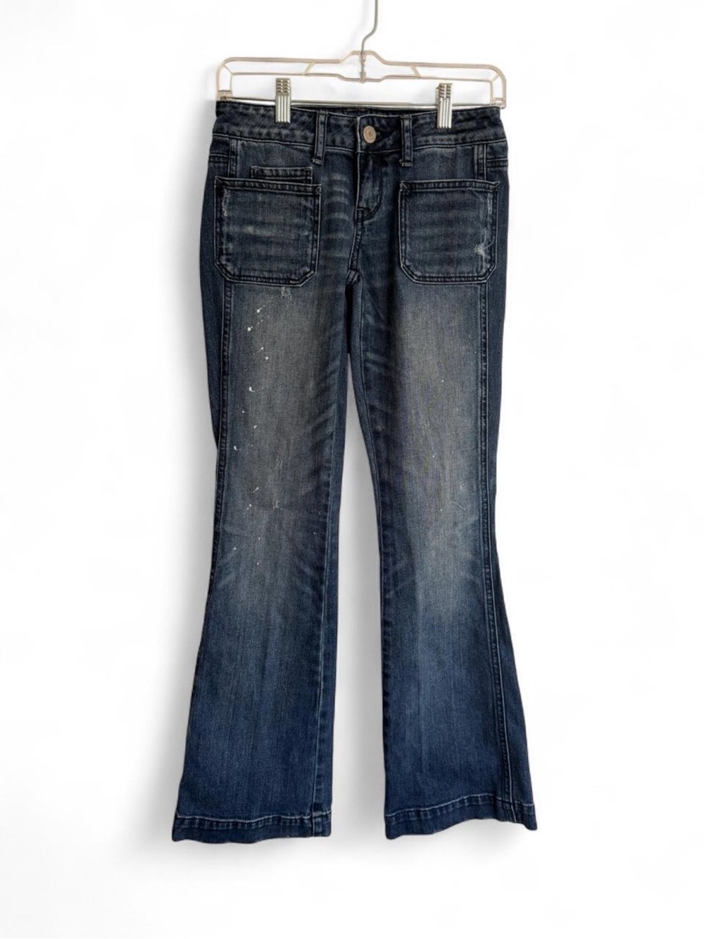 American Eagle Vintage Flare Jeans Paint Splatter Pocket Low Rise 0